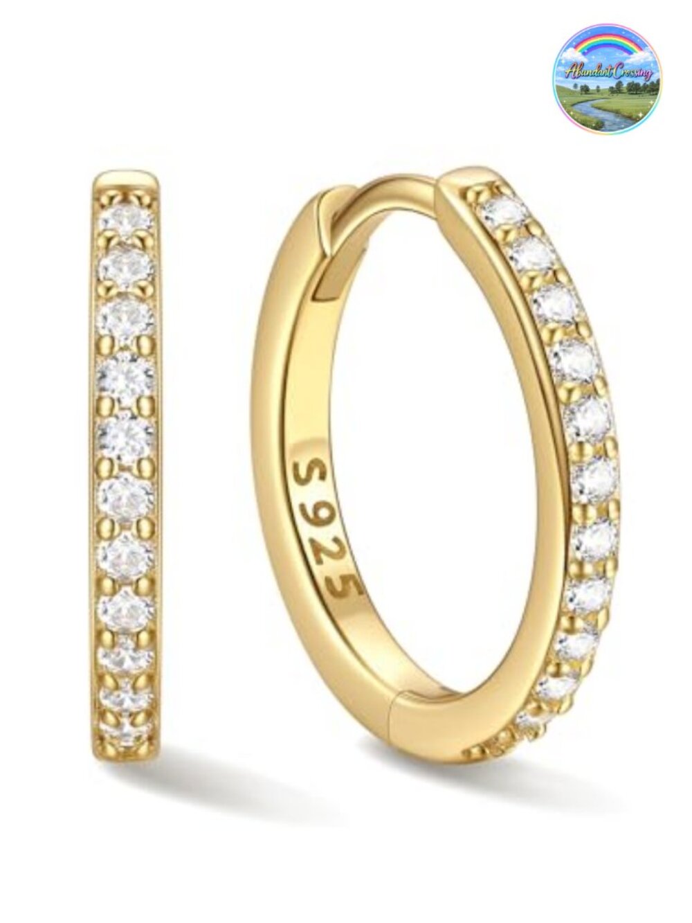 925 Sterling Silver Hoop Earrings Women Small Huggie CZ